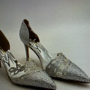 XYD Silver Embellished Women's Heels